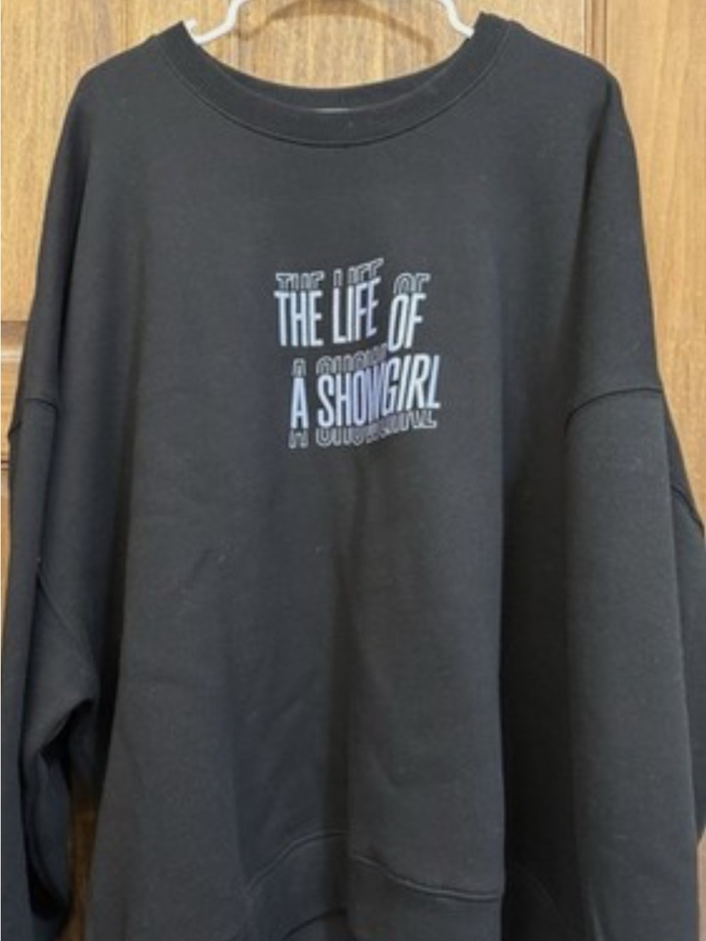 Taylor Swift Black Sweatshirt with Pale Blue Center Text - NWOT